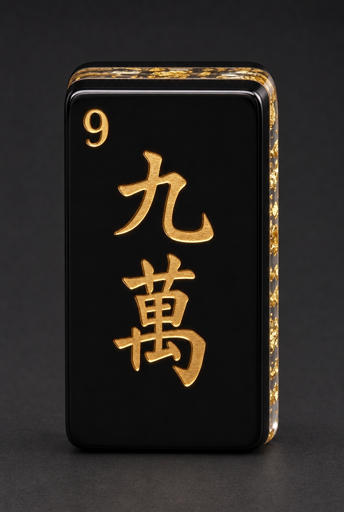 Nine of Characters, engraved and filled in gold