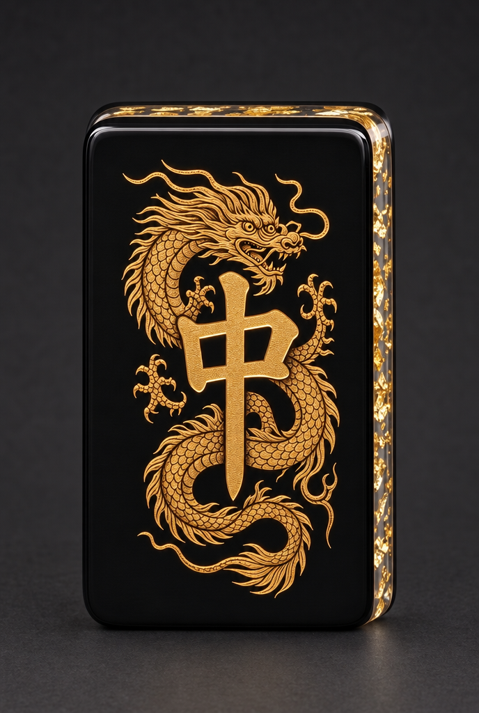 Red Dragon, engraved and filled in gold